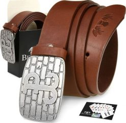 Beltimore Beltimore skórzany pasek męski koniak szeroki premium W32. Paski damskie Beltimore, bez wzorów. Za 82.49 zł.