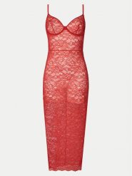 Guess Koszula nocna O5RK00 KBGT0 Czerwony Regular Fit. Czerwone piżamy damskie Guess, m, z aplikacjami, z syntetyku, bez ramiączek. Za 209.99 zł.