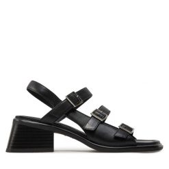 Sandały Vagabond Shoemakers. Czarne sandały damskie Vagabond Shoemakers, bez wzorów, bez obcasa, na słupku, bez zapięcia. Za 319.99 zł.