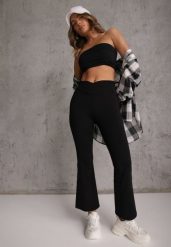 Czarne Kopertowe Legginsy Flare High Waist Azinore. Czarne legginsy damskie Renee, m, bez wzorów, z jeansu. Za 39.99 zł.