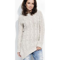 Beżowy Melanżowy Sweter z Ozdobnymi Warkoczami. Swetry damskie marki Molly.pl. Za 99.90 zł.