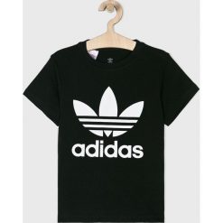Adidas Originals - T-shirt dziecięcy 128-164 cm. Czarne t-shirty dla chłopców adidas Originals, bez wzorów, z bawełny, bez ramiączek. Za 99.90 zł.