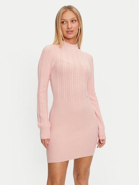 Guess Sukienka dzianinowa Livia W4BK08 Z2V42 Różowy Regular Fit. Czerwone sukienki damskie Guess, xl, z aplikacjami, z dzianiny, bez kołnierzyka, bez ramiączek. Za 279.99 zł.