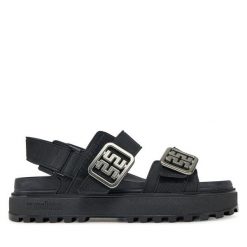 Sandały Melissa. Czarne sandały damskie Melissa, bez wzorów, bez obcasa, na płaskiej podeszwie, bez zapięcia. Za 339.99 zł.