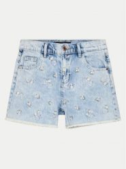 Guess Szorty jeansowe J4GD38 D45E0 Niebieski Regular Fit. Niebieskie spodenki dla dziewczynek Guess, z aplikacjami, z bawełny. Za 269.99 zł.