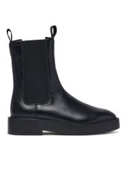 Calvin Klein Sztyblety Conc Welt Chelsea Boot Lth HW0HW03208 Czarny. Czarne botki damskie Calvin Klein, ze skóry, bez obcasa, na płaskiej podeszwie, bez zapięcia. Za 849.99 zł.