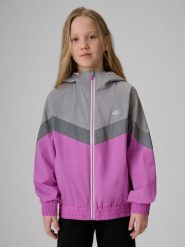 4F Kurtka przejściowa dziewczęca - różowa 146 (10-11 lat). Fioletowe kurtki i płaszcze dla dziewczynek 4f, bez wzorów, z materiału, bez kaptura. Za 169.99 zł.