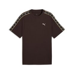 Męska koszulka Essentials Elevated Tape o luźnym kroju PUMA. Niebieskie koszulki sportowe męskie Puma, m, bez wzorów, z bawełny, bez kołnierzyka, bez ramiączek. Za 119.00 zł.