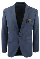 Męska Marynarka Wełniana - MEN'SFIELD - Kolor Niebieski Stalowy, Krata. Niebieskie marynarki męskie MEN'SFIELD, bez wzorów, z materiału, eleganckie. Za 675.00 zł.
