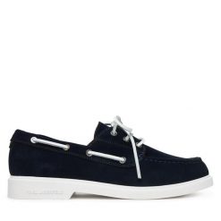 Półbuty KARL LAGERFELD. Niebieskie półbuty na co dzień męskie KARL LAGERFELD, bez zapięcia. Za 969.99 zł.