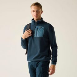 Męska bluza polarowa Frankie Half Zip. Niebieskie bluzy męskie Regatta, m, bez wzorów, z polaru, bez kaptura. Za 111.99 zł.
