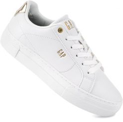 Damskie buty sneakersy sportowe ekoskóra białe GAP PORTLAND. Białe obuwie sportowe damskie GAP, bez wzorów, z gumy, trekkingowe. Za 169.00 zł.