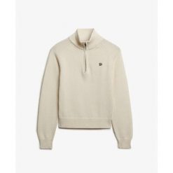 Damski sweter z długim zamkiem Superdry. Białe swetry damskie Superdry., na zimę, bez wzorów, bez kołnierzyka, bez ramiączek, długie, bez kaptura. Za 327.70 zł.