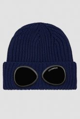 C.P. COMPANY Granatowa czapka Knit Cap. Niebieskie czapki i kapelusze męskie C.P. Company, bez wzorów, z wełny. W wyprzedaży za 439.99 zł.