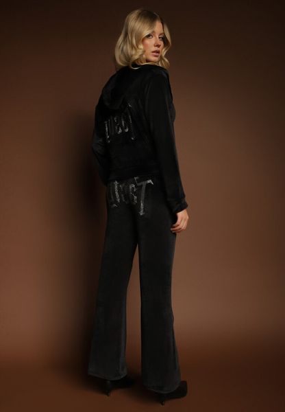 Czarny Welurowy Komplet Dresowy Bluza i Spodnie ze Zdobieniem z Cyrkonii Velea. Czarne bluzy damskie Renee, m, z aplikacjami, z dresówki, z kapturem. Za 69.99 zł.