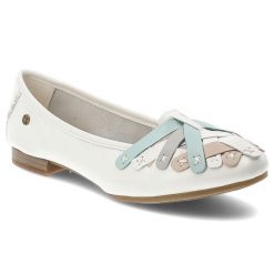 Baleriny damskie Maciejka, cholewka skóra naturalna ozdobne aplikacje wsuwany fason zaokrąglony nosek, białe, P7542-11/00-0. Białe półbuty damskie Maciejka, z aplikacjami, ze skóry, bez obcasa, bez zapięcia. Za 209.00 zł.