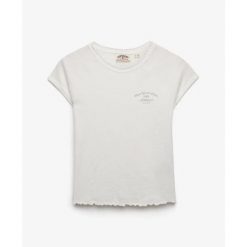 Koszulka damska Superdry Graphique Slub Athletic Essentials. Białe t-shirty damskie Superdry., xs, bez wzorów, klasyczne, bez kołnierzyka. Za 144.80 zł.