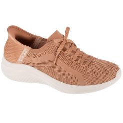 Buty sportowe Sneakersy damskie, Skechers Slip-Ins Ultra Flex 3.0 - Brilliant. Brązowe obuwie sportowe damskie Skechers, bez wzorów, sportowe, bez zapięcia. Za 349.99 zł.