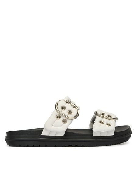 EMU Australia Klapki Bondi Buckle 2.0 W13306 Biały. Białe klapki damskie Emu Australia, bez wzorów, ze skóry, bez obcasa. Za 398.99 zł.