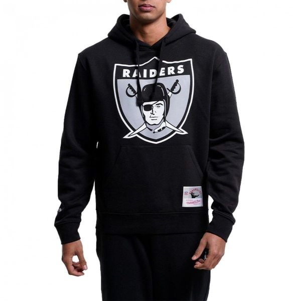 Bluza męska do futbolu amerykańskiego Mitchell & Ness NFL Hoody Oakland Raiders. Czarne bluzy męskie Mitchell & Ness, m, bez wzorów, bez kaptura. Za 329.00 zł.