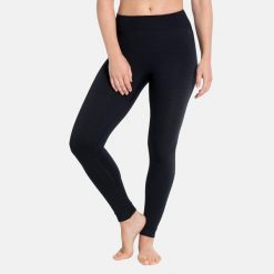 Spodnie techniczne termoaktywne damskie Odlo Performance Warm Eco. Czarne spodnie materiałowe damskie Odlo, na zimę, s, bez wzorów, sportowe, narciarskie. Za 369.99 zł.