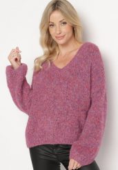 Fioletowy Sweter z Wełną i Rozszerzanymi Rękawami Sinara. Fioletowe swetry damskie Born2be, bez wzorów, z wełny, biznesowe, bez kołnierzyka, bez ramiączek, bez kaptura. Za 149.99 zł.