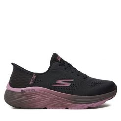 Buty do biegania Skechers. Czarne obuwie sportowe damskie Skechers, bez wzorów, do biegania. Za 459.99 zł.
