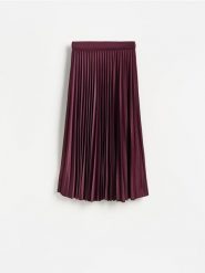 Plisowana spódnica maxi - ciemnofioletowy. Fioletowe spódnice damskie Reserved, l, bez wzorów, z dzianiny, maxi. Za 99.99 zł.