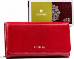 Peterson Duży, skórzany portfel damski na zatrzask i z systemem RFID — Peterson. Portfele damskie Peterson, bez wzorów. Za 379.44 zł.