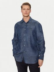 Guess Koszula M5RH22 WFKE0 Granatowy Regular Fit. Niebieskie koszule męskie Guess, m, z aplikacjami, z lyocellu, bez kołnierzyka, bez ramiączek. Za 239.99 zł.