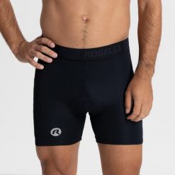 Bokserki rowerowe z wkładką męskie Rogelli Boxer. Czarne bokserki męskie Rogelli, m, bez wzorów, z materiału. Za 303.95 zł.
