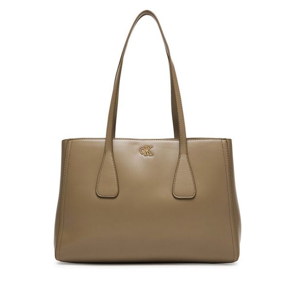 Torebka Calvin Klein. Brązowe torebki do ręki damskie Calvin Klein, bez wzorów, klasyczne, bez dodatków. Za 394.99 zł.