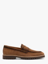 Welurowe mokasyny w stylu casual KORDEL. Brązowe mokasyny męskie Ryłko, ze skóry, casualowe. W wyprzedaży za 329.99 zł.