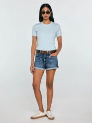 Koszulka damska z kontrastowym wykoŅczeniem jasnoniebieska Lemoure 400. Niebieskie t-shirty damskie Big Star, l, bez wzorów, z dzianiny, eleganckie, bez kołnierzyka. Za 99.99 zł.