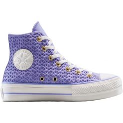 Buty sportowe Converse Chuck Taylor All Star Lift Platform Knit. Niebieskie obuwie sportowe damskie Converse, bez wzorów. Za 490.00 zł.