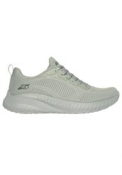 Kapcie SKECHERS BOBS SQUAD Zielony. Zielone kapcie damskie Skechers, bez wzorów, z materiału. Za 343.00 zł.