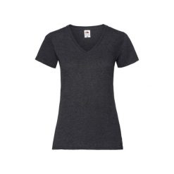 Koszulka Damska Valueweight Heather Z Dekoltem V. Szare koszulki sportowe damskie Fruit of the Loom, s, bez wzorów, sportowe, bez kołnierzyka. Za 37.99 zł.