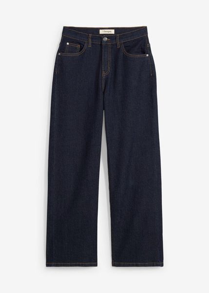 Jeansy wide leg, średni stan. Niebieskie jeansy dla dziewczynek bonprix, z jeansu. Za 97.99 zł.