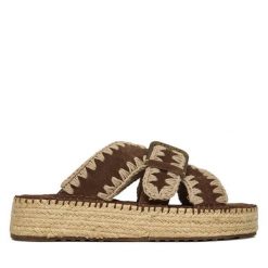 Espadryle Mou. Brązowe espadryle damskie Mou, bez wzorów, bez obcasa, bez zapięcia. Za 899.99 zł.