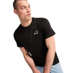Koszulka Męska PUMA GRAPHICS Sports Club. 683211 11 Czarny. Czarne koszulki sportowe męskie Puma, m, bez wzorów, z dzianiny, bez kołnierzyka, bez ramiączek. Za 86.99 zł.