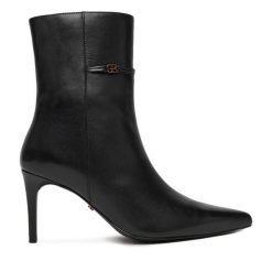 Botki GINO ROSSI. Czarne botki damskie Gino Rossi, bez obcasa, na szpilce, bez zapięcia. Za 499.99 zł.