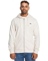 Bluza na zamek BASIC ZIP Mężczyźni. Białe bluzy męskie Quiksilver, m, bez wzorów, z bawełny, z kapturem. Za 219.99 zł.