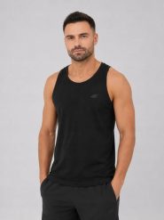 KOSZULKA MĘSKA BEZ RĘKAWÓW 4F TANK TOP SPORTOWA XL TSLEM126. Czarne koszulki sportowe męskie 4f, m, bez wzorów, z bawełny, sportowe, bez kołnierzyka. Za 34.06 zł.