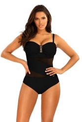Strój kąpielowy damski jednoczęściowy plażowy Self Gold 7. Czarne kostiumy jednoczęściowe damskie SELF HEAT, s, bez wzorów, z elastanu, eleganckie, do pływania. Za 200.99 zł.