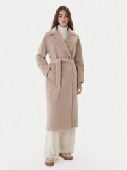 Weekend Max Mara Płaszcz wełniany Tempera 2525016082 Beżowy Regular Fit. Brązowe płaszcze damskie Weekend Max Mara, na zimę, bez wzorów, z wełny, bez kaptura. Za 3,779.00 zł.