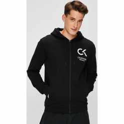 Calvin Klein Performance - Bluza. Niebieskie bluzy męskie Calvin Klein Performance, l, bez wzorów, z bawełny, z kapturem. W wyprzedaży za 279.90 zł.