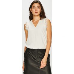 Vero Moda - Top Joan. Brązowe topy damskie Vero Moda, z koronki, bez rękawów. W wyprzedaży za 99.90 zł.