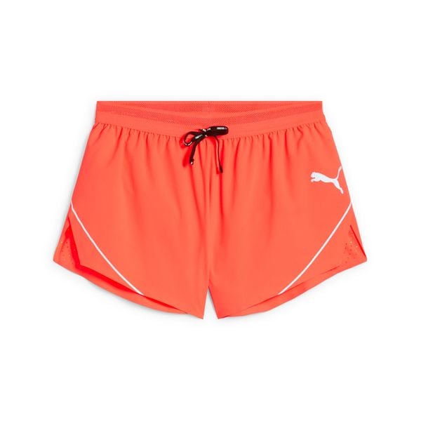Szorty Puma Raceday Ultraweave Split 3". Czerwone krótkie spodenki sportowe męskie Puma, l, bez wzorów, z materiału, do biegania. Za 196.05 zł.