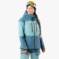 Kurtka narciarska Kobieta Swedemount Freeride Jacket wodoodporna. Zielone kurtki damskie SWEDEMOUNT, bez wzorów, bez kaptura, narciarskie. Za 899.99 zł.