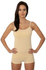 Brubeck Koszulka damska Camisole COMFORT COTTON beżowa r. S (CM00210A). Brązowe t-shirty damskie Brubeck, s, bez wzorów, bez kołnierzyka. Za 56.99 zł.